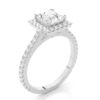 Bague de Fiançailles Halo – Diamant Princess & Zircone